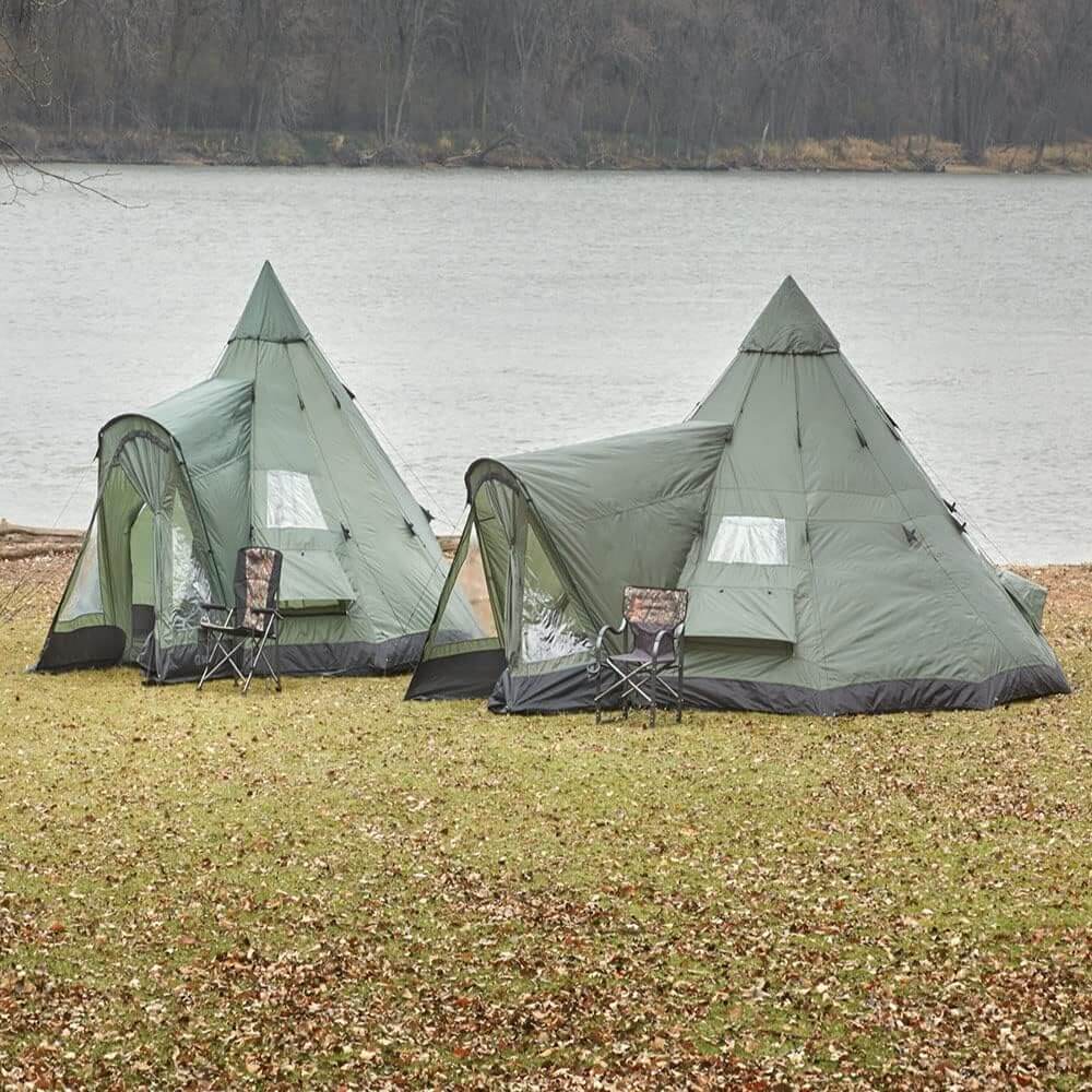 Image of Guide Gear Deluxe Teepee Tent 14' x 14' Camping 6-Person, a Tent available for $246.49 Buy now and save at Adventure Travel Gear