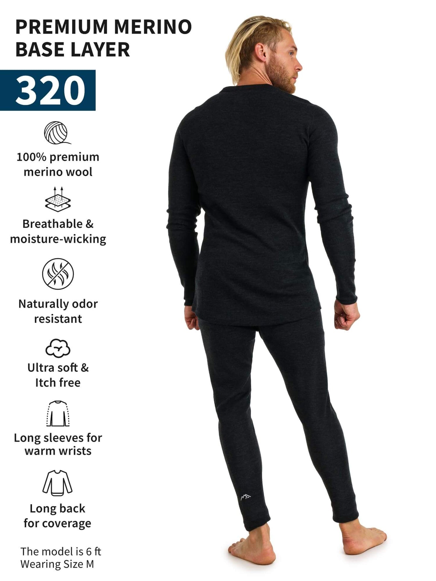 Image of Merino.tech Merino Wool Base Layer Mens Set - Thermal Underwear, a Men's Base Layer Set available for $123.24 Buy now and save at Adventure Travel Gear