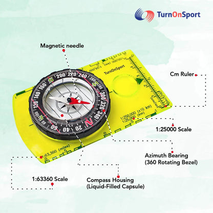 Image of Orienteering Compass Hiking Backpacking Compass, a Magnetic Navigational Compasses available for $14.47 Buy now and save at Adventure Travel Gear