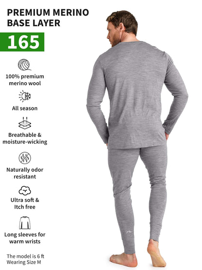 Image of Merino.tech Merino Wool Base Layer Mens Set - Thermal Underwear, a Men's Base Layer Set available for $123.24 Buy now and save at Adventure Travel Gear