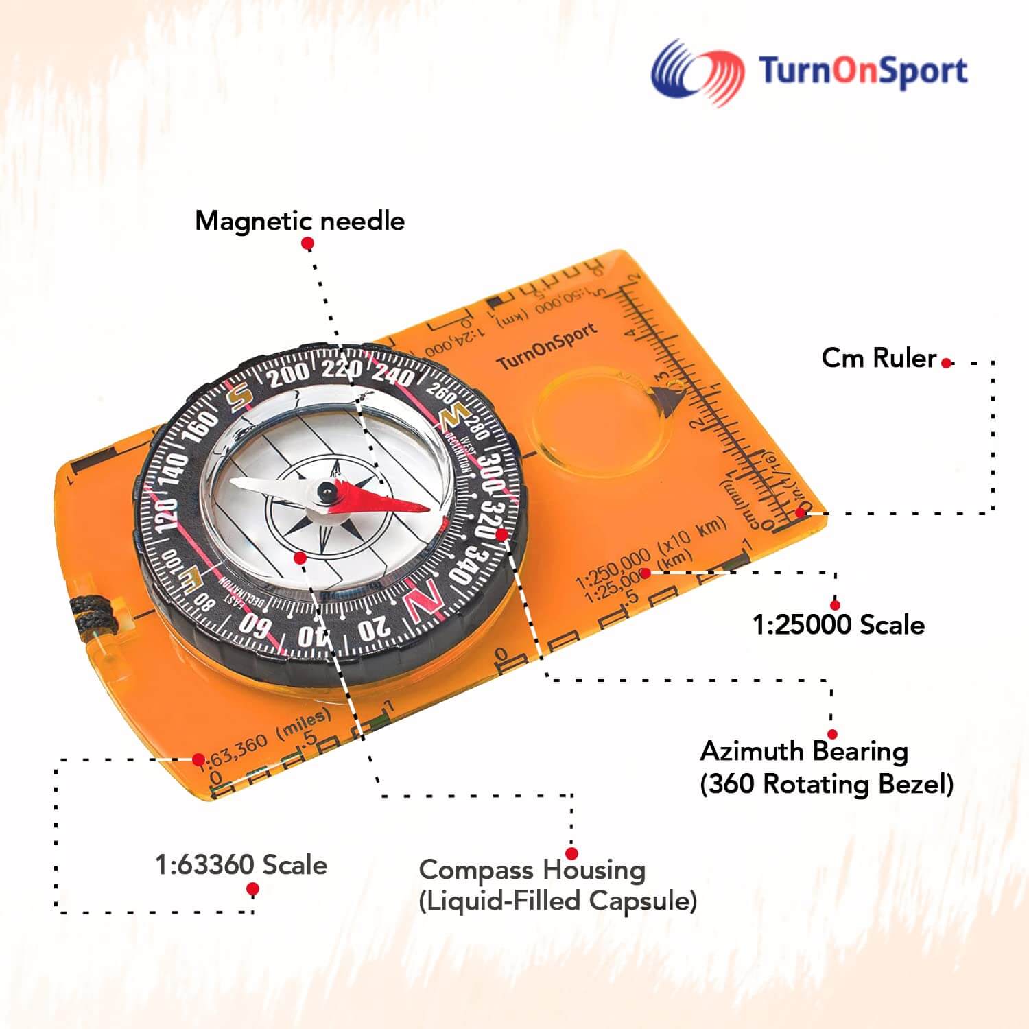 Image of Orienteering Compass Hiking Backpacking Compass, a Magnetic Navigational Compasses available for $14.47 Buy now and save at Adventure Travel Gear