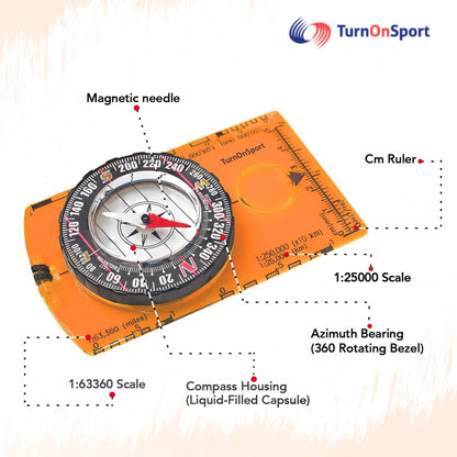 Image of Orienteering Compass Hiking Backpacking Compass, a Magnetic Navigational Compasses available for $14.47 Buy now and save at Adventure Travel Gear