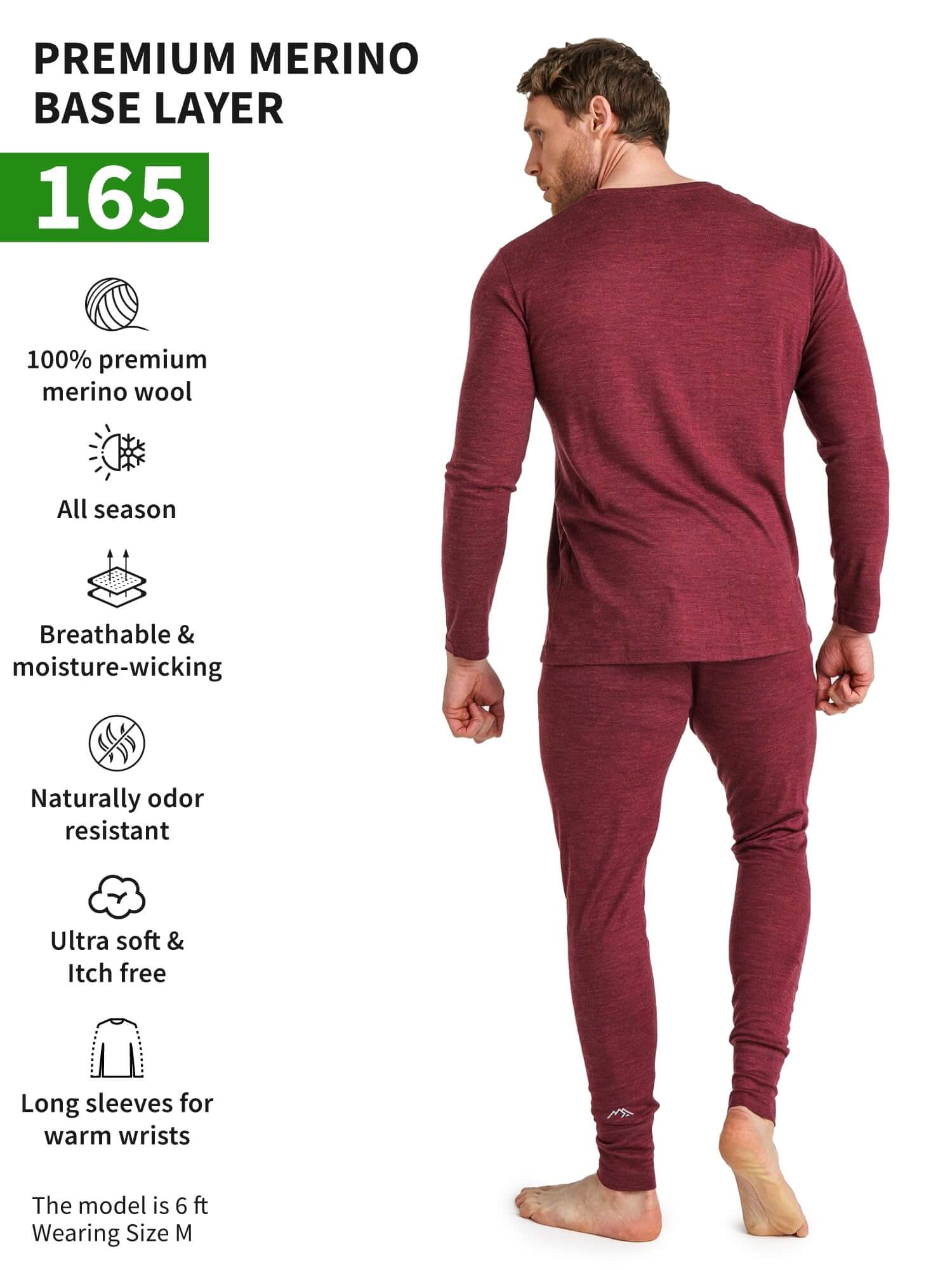 Image of Merino.tech Merino Wool Base Layer Mens Set - Thermal Underwear, a Men's Base Layer Set available for $123.24 Buy now and save at Adventure Travel Gear