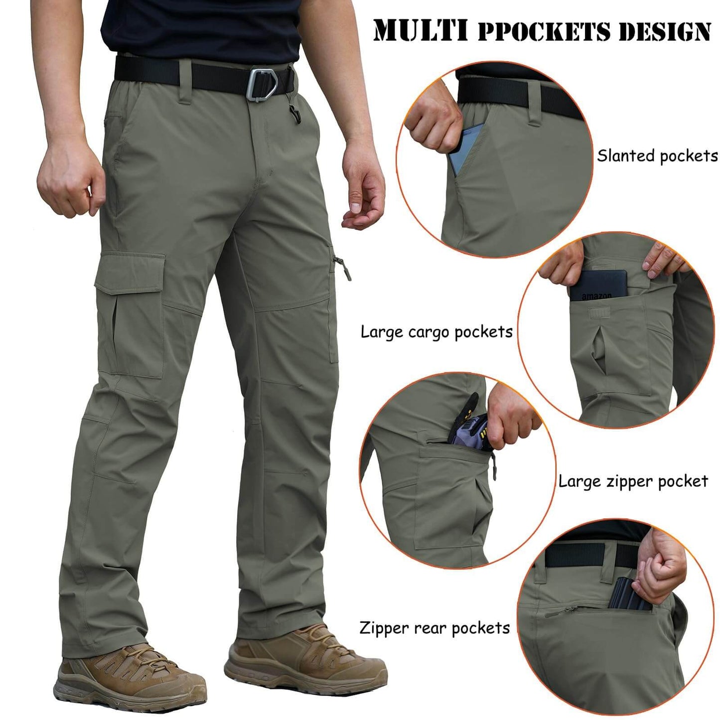 Image of Men's Quick Dry Hiking Pants Lightweight Water-Resistant, a Pants available for $47.84 Buy now and save at Adventure Travel Gear