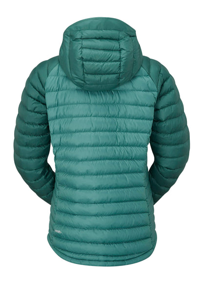 Image of Rab Women's Microlight Alpine 700-Fill Down Hooded Puffer Jacket for Hiking & Skiing, a Puffer Jacket available for $427.75 Buy now and save at Adventure Travel Gear