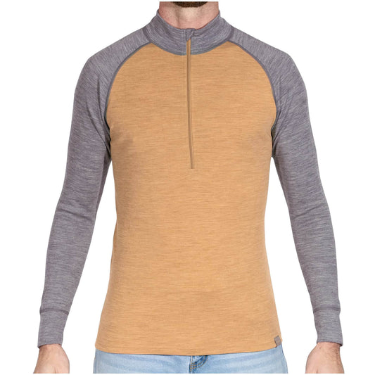 Image of MERIWOOL Mens Base Layer 100% Merino Wool Midweight 250g Half Zip Sweater for Men, a Men's Base Layer Sweater available for $131.95 Buy now and save at Adventure Travel Gear