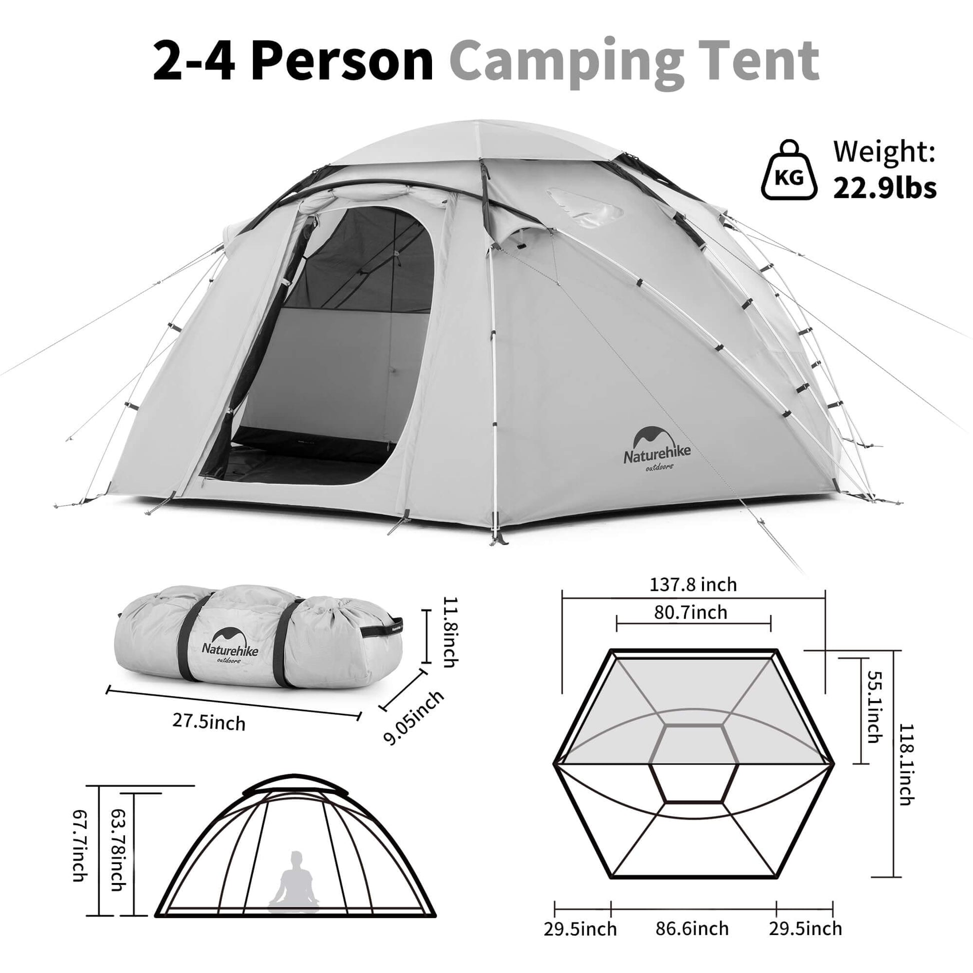 Image of Naturehike Aries 4 Season Dome Tent, Hot Tent with Stove Jack, a Tent available for $520.55 Buy now and save at Adventure Travel Gear