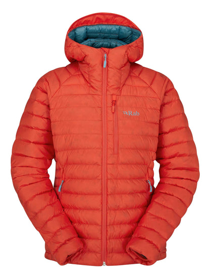 Image of Rab Women's Microlight Alpine 700-Fill Down Hooded Puffer Jacket for Hiking & Skiing, a Puffer Jacket available for $427.75 Buy now and save at Adventure Travel Gear