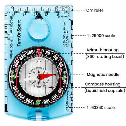 Image of Orienteering Compass Hiking Backpacking Compass, a Magnetic Navigational Compasses available for $14.47 Buy now and save at Adventure Travel Gear