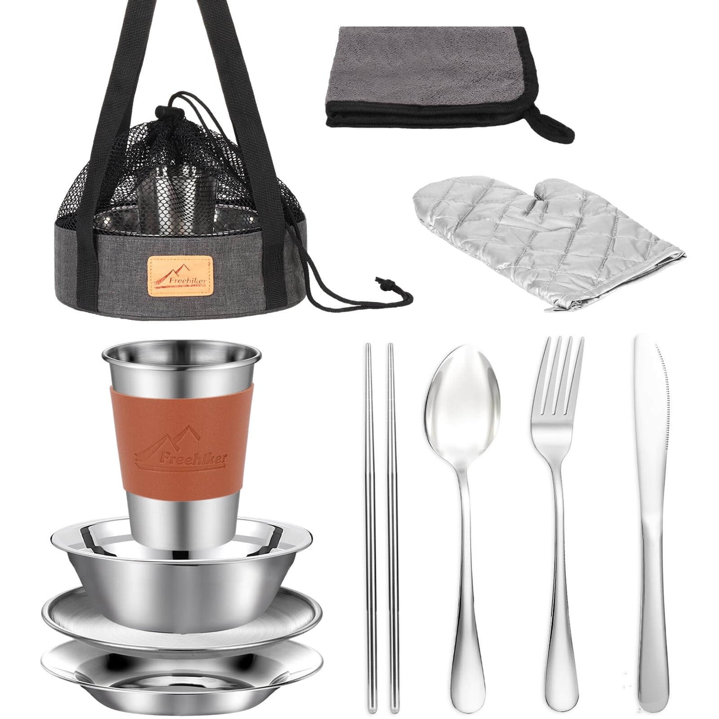 Image of Freehiker Camping Mess Kit - 1 to 2 persons Dinnerware Set, a Camping Mess Kit available for $33.34 Buy now and save at Adventure Travel Gear