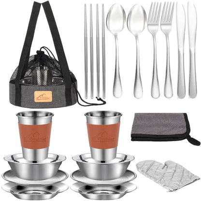 Image of Freehiker Camping Mess Kit - 1 to 2 persons Dinnerware Set, a Camping Mess Kit available for $47.84 Buy now and save at Adventure Travel Gear