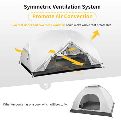 Image of Naturehike Mongar 2 Person Backpacking Tent 3 Season Camping, a Tent available for $245.05 Buy now and save at Adventure Travel Gear