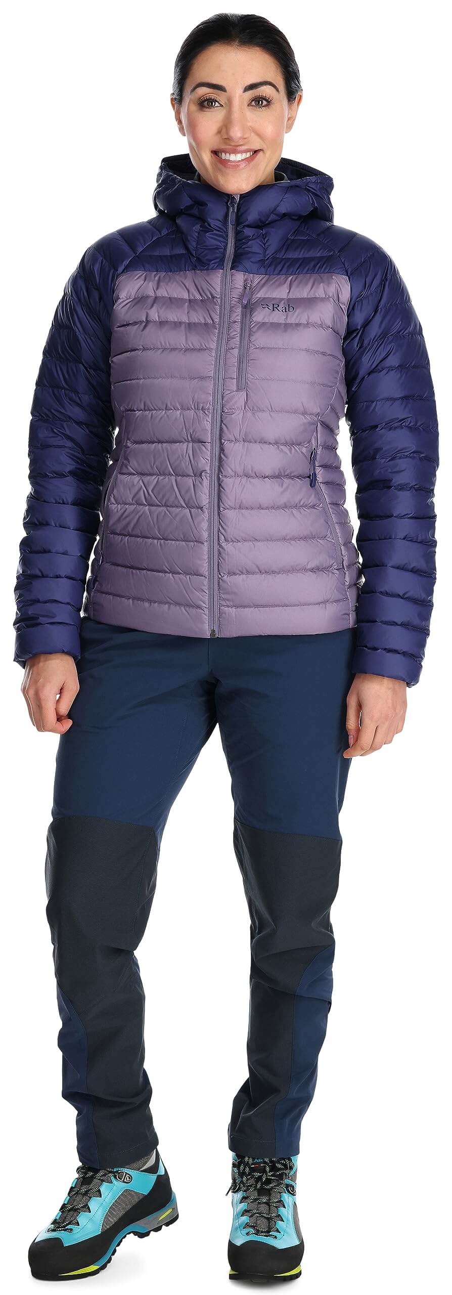 Image of Rab Women's Microlight Alpine 700-Fill Down Hooded Puffer Jacket for Hiking & Skiing, a Puffer Jacket available for $427.75 Buy now and save at Adventure Travel Gear