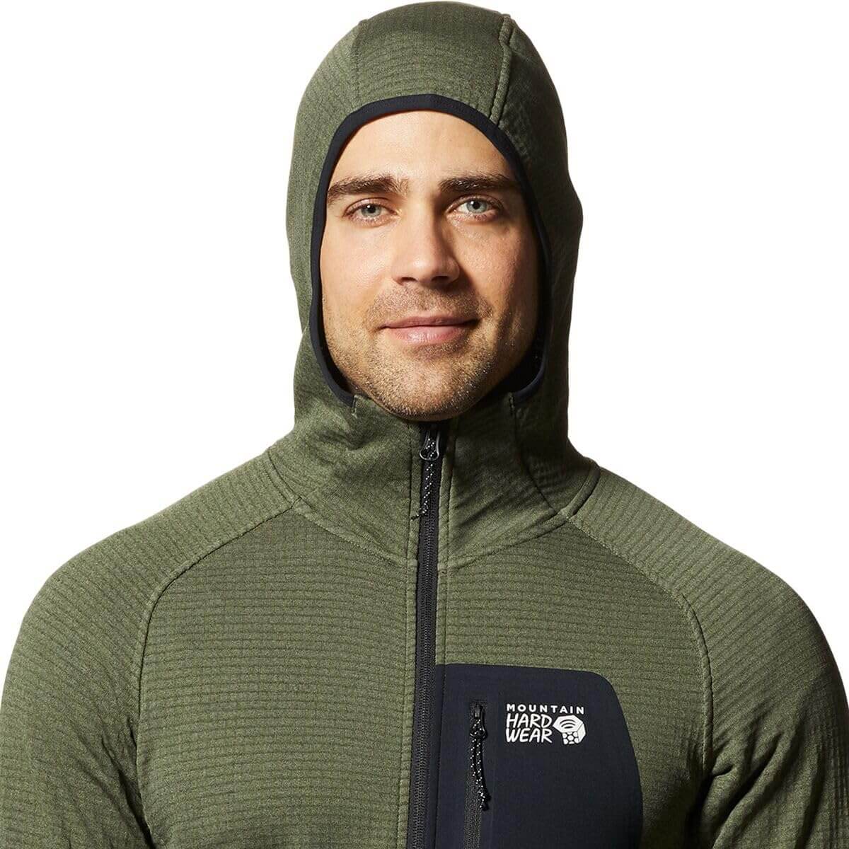 Image of Mountain Hardwear Men's Polartec Power Grid Full Zip Hoody, a Men's Mid Layer available for $232.00 Buy now and save at Adventure Travel Gear