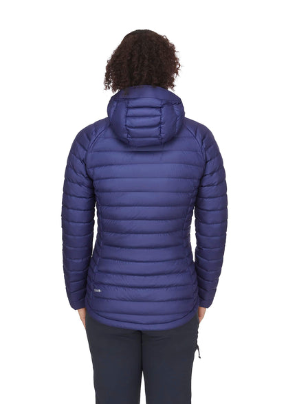 Image of Rab Women's Microlight Alpine 700-Fill Down Hooded Puffer Jacket for Hiking & Skiing, a Puffer Jacket available for $427.75 Buy now and save at Adventure Travel Gear