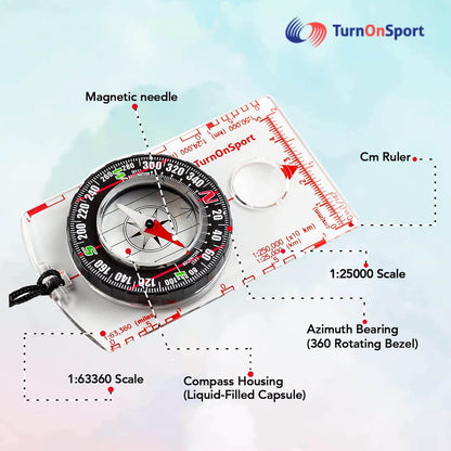 Image of Orienteering Compass Hiking Backpacking Compass, a Magnetic Navigational Compasses available for $14.47 Buy now and save at Adventure Travel Gear