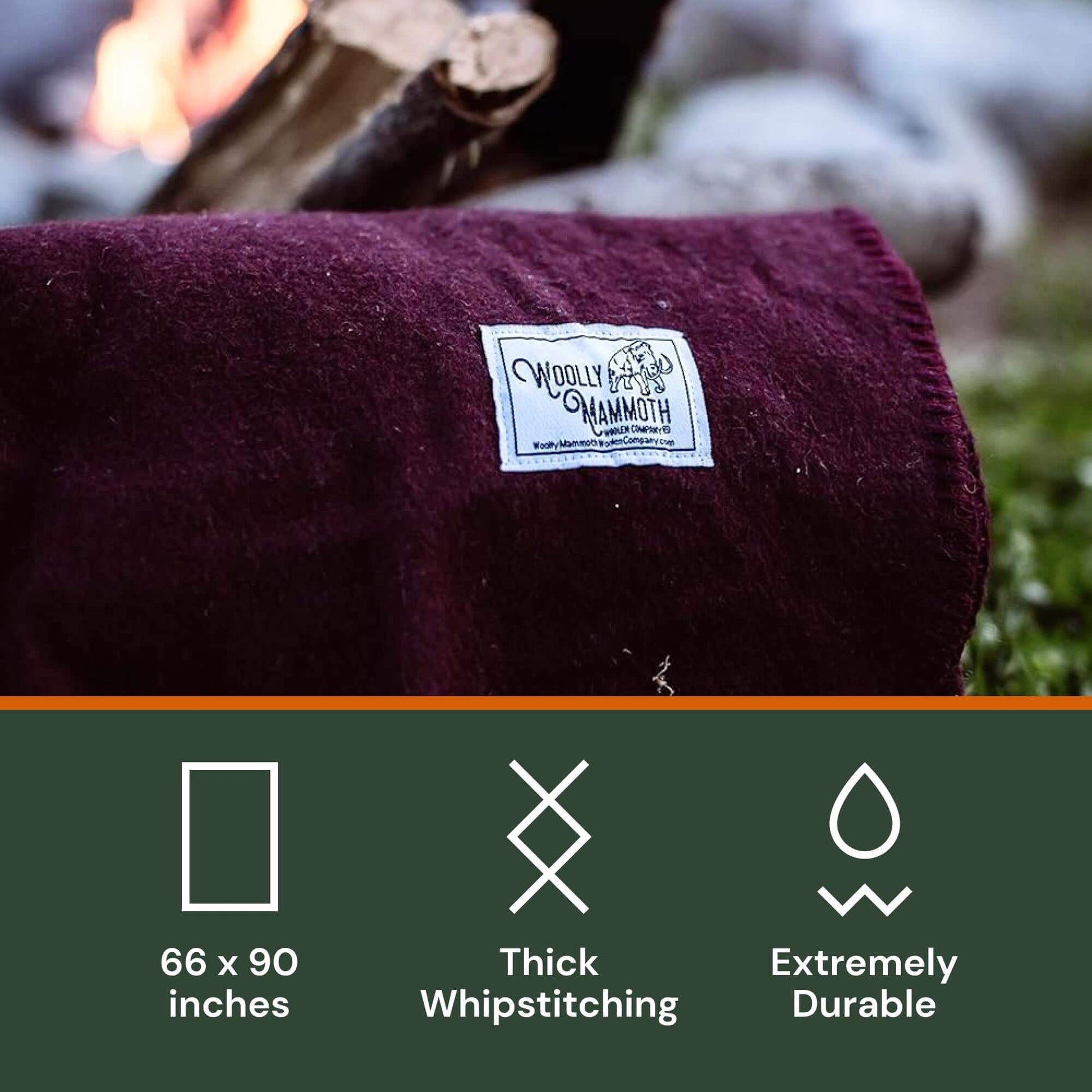 Image of Woolly Mammoth Merino Wool Blanket - Large 66" x 90", Camp Blanket, a Camping Blanket available for $101.49 Buy now and save at Adventure Travel Gear