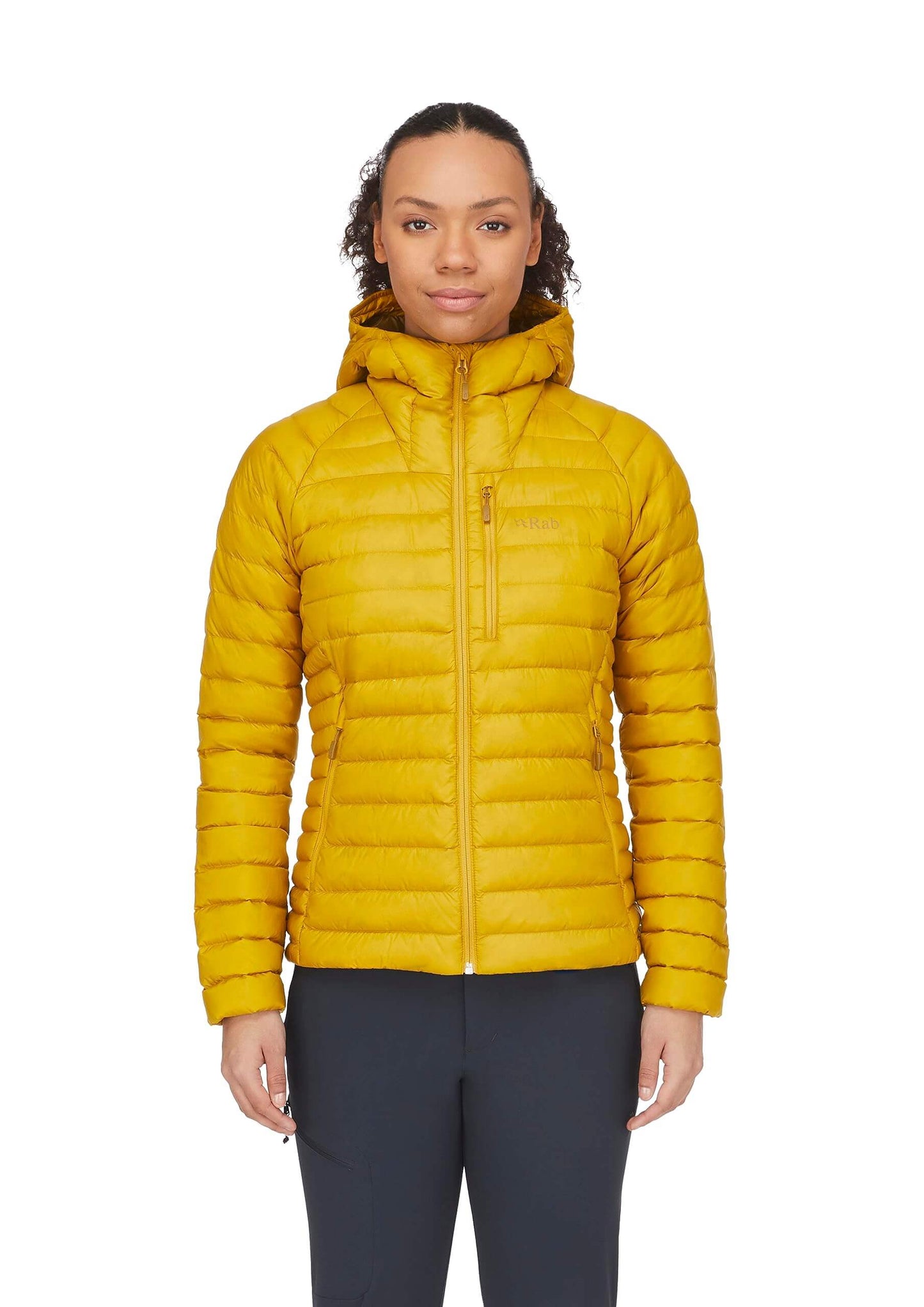 Image of Rab Women's Microlight Alpine 700-Fill Down Hooded Puffer Jacket for Hiking & Skiing, a Puffer Jacket available for $427.75 Buy now and save at Adventure Travel Gear