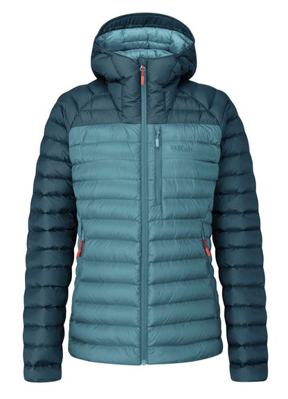 Image of Rab Women's Microlight Alpine 700-Fill Down Hooded Puffer Jacket for Hiking & Skiing, a Puffer Jacket available for $421.34 Buy now and save at Adventure Travel Gear