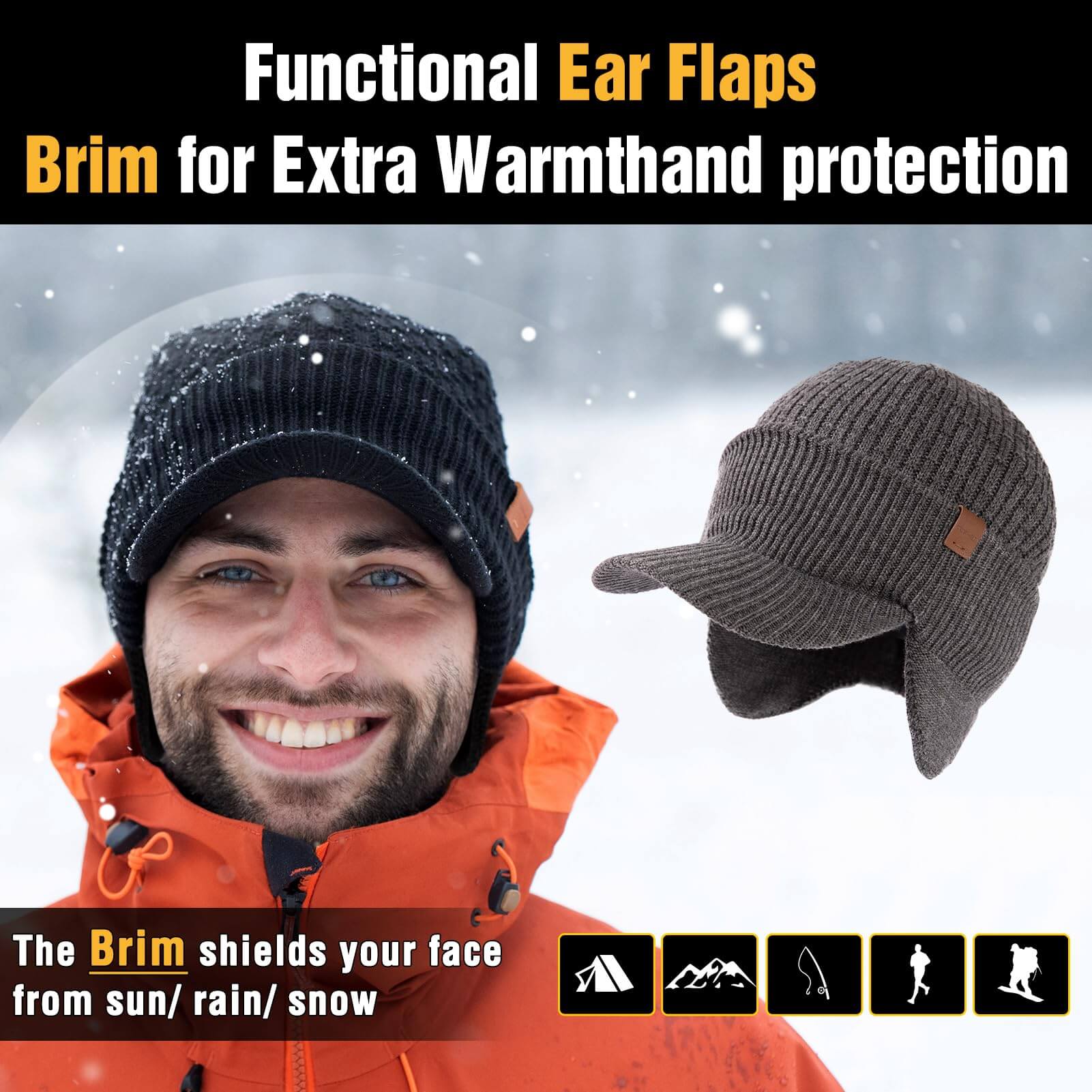 Image of TOP-EX Merino Wool Waterproof All Weather Brim Beanie, a Beanie available for $48.71 Buy now and save at Adventure Travel Gear