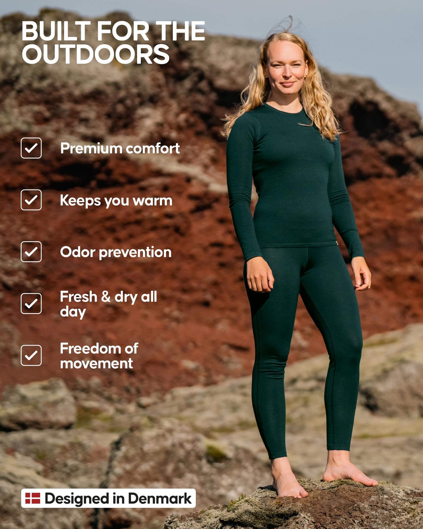 Image of DANISH ENDURANCE Women's Merino Wool Base Layer Set, Thermal Underwear for Women, Top and Bottom, a Women's Base Layer Set available for $144.93 Buy now and save at Adventure Travel Gear