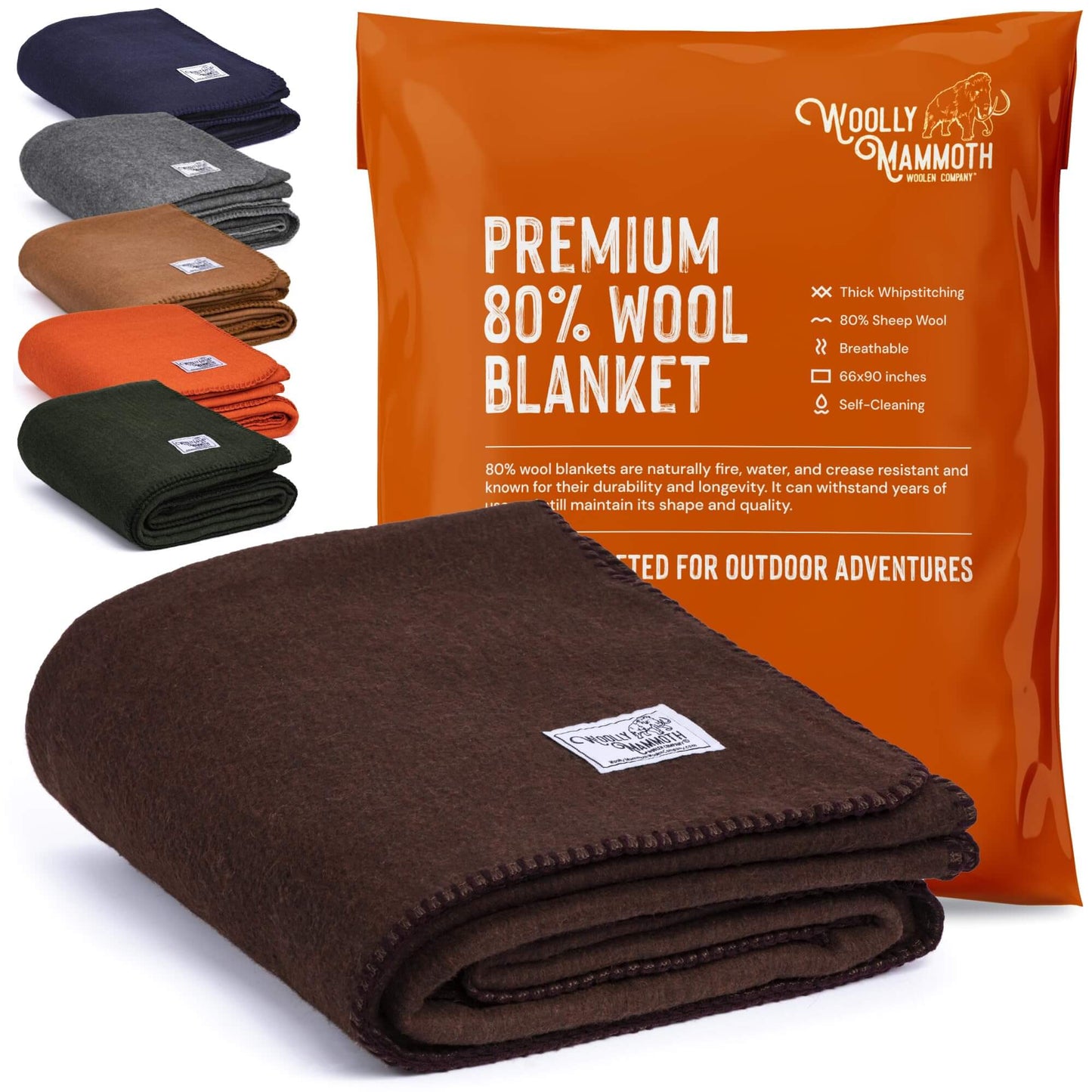 Image of Woolly Mammoth Merino Wool Blanket - Large 66" x 90", Camp Blanket, a Camping Blanket available for $101.49 Buy now and save at Adventure Travel Gear