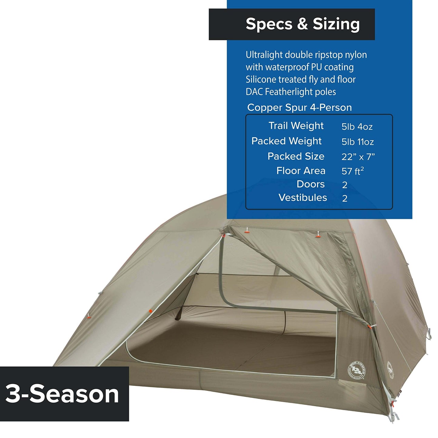 Image of Big Agnes Copper Spur HV UL - Ultralight Backpacking Tent, a Tent available for $461.06 Buy now and save at Adventure Travel Gear