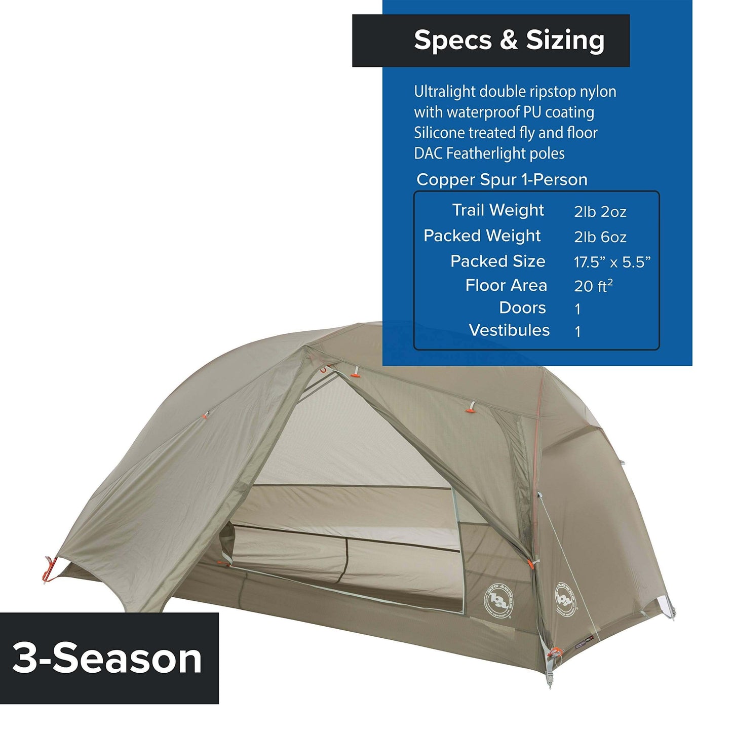 Image of Big Agnes Copper Spur HV UL - Ultralight Backpacking Tent, a Tent available for $461.06 Buy now and save at Adventure Travel Gear