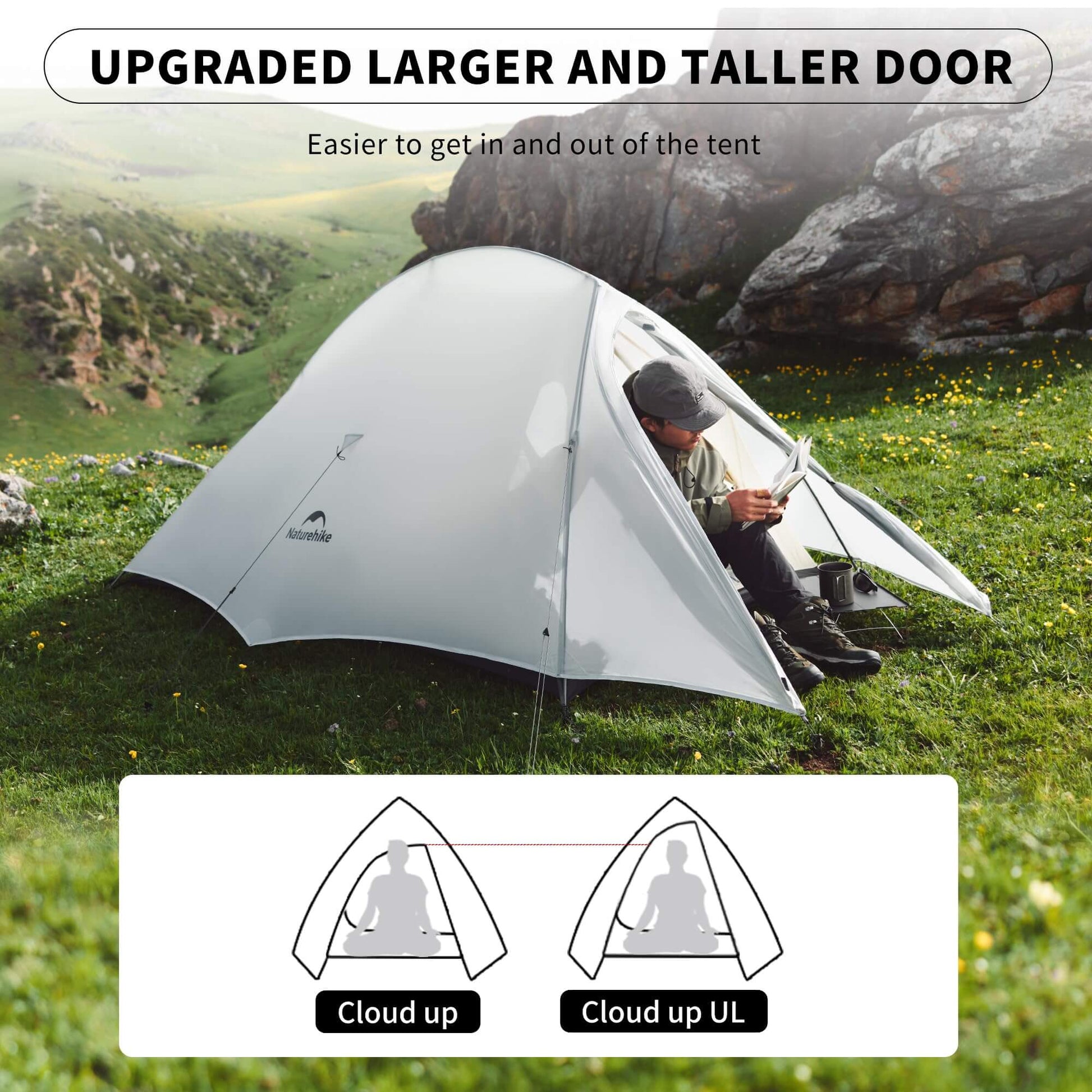 Image of Naturehike Upgraded Cloud up 1 Person Tent, Ultralight Backpacking Tent, a Tent available for $144.99 Buy now and save at Adventure Travel Gear