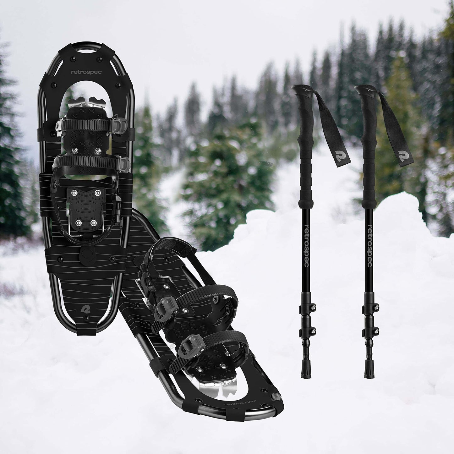 Image of Retrospec Drifter 21/25/30 Inch Snowshoes & Trekking Poles Bundle, a Snowshoes available for $130.49 Buy now and save at Adventure Travel Gear