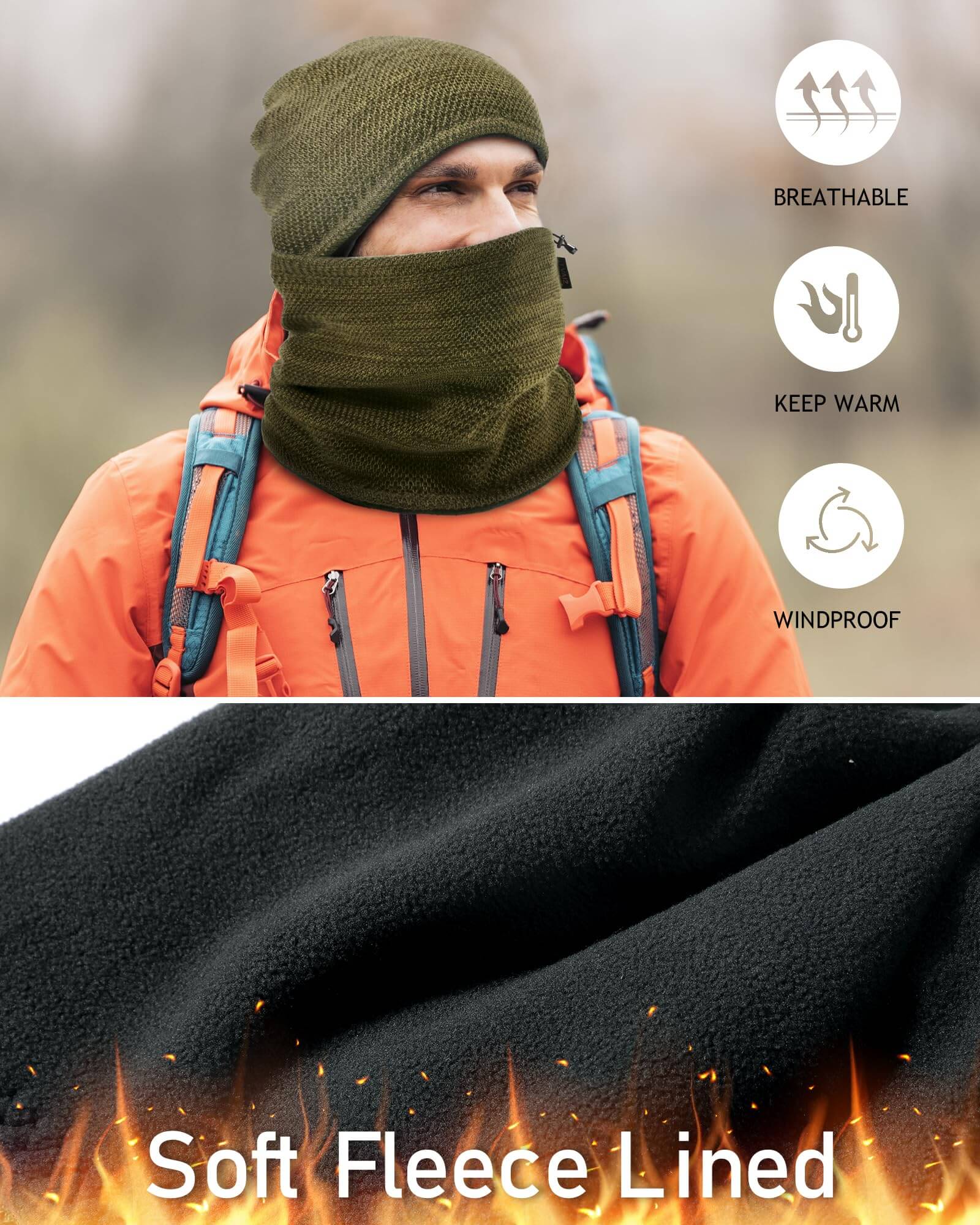 Image of Winter Beanie Skull Cap Neck Warmer Gaiter Set, a Beanie available for $27.54 Buy now and save at Adventure Travel Gear