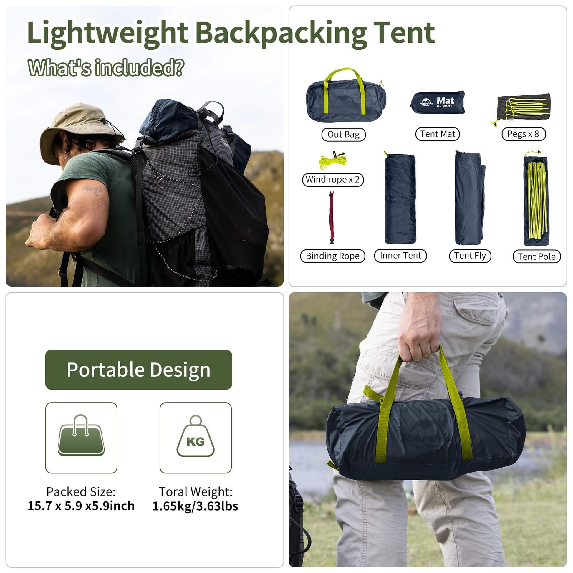 Image of Naturehike Bikepacking 1 Person Tent, Waterproof Easy Set up Free Standing, a Tent available for $123.24 Buy now and save at Adventure Travel Gear