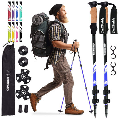 Image of TrailBuddy Trekking Poles - Lightweight, Collapsible Hiking Poles, a Hiking Poles available for $65.24 Buy now and save at Adventure Travel Gear