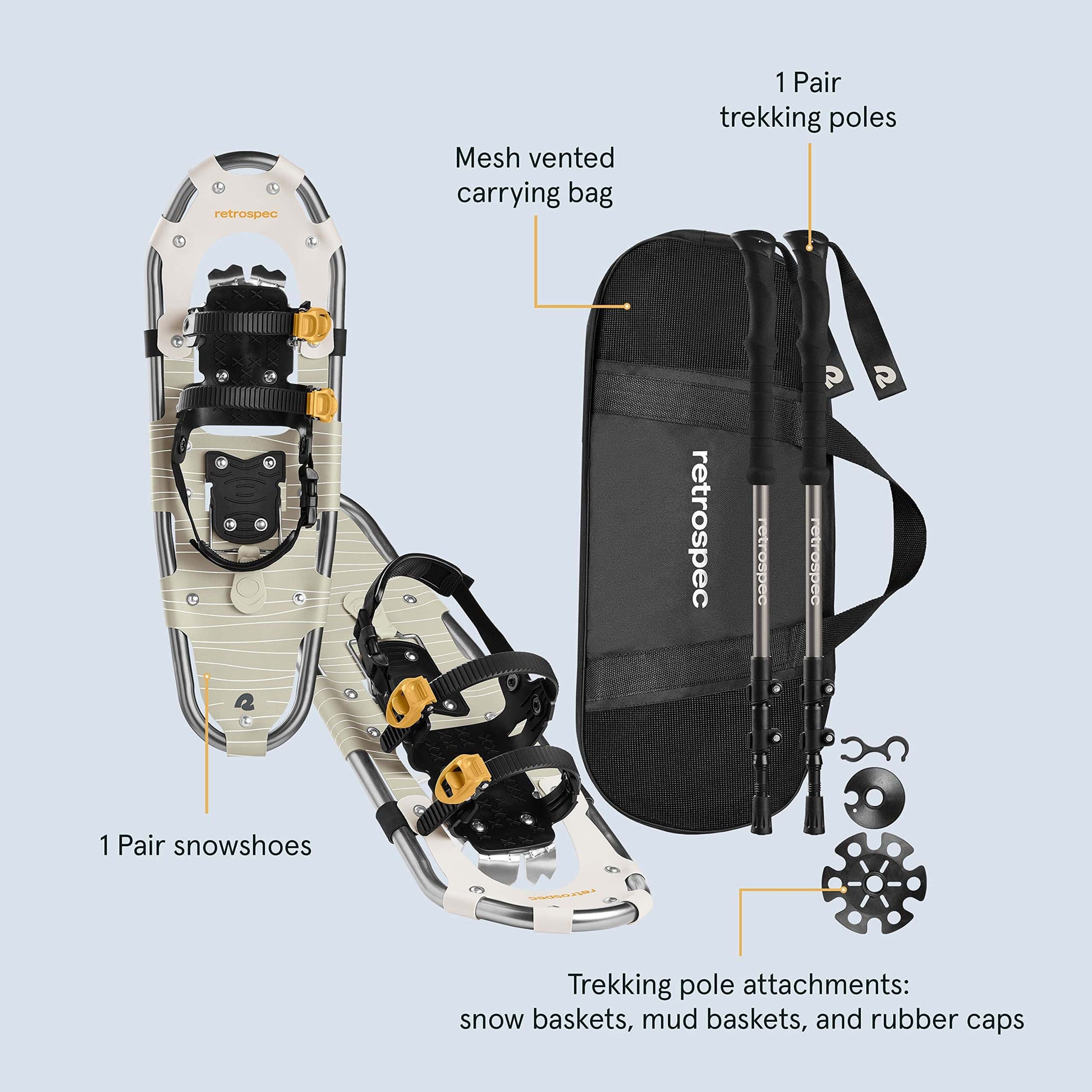 Image of Retrospec Drifter 21/25/30 Inch Snowshoes & Trekking Poles Bundle, a Snowshoes available for $130.49 Buy now and save at Adventure Travel Gear