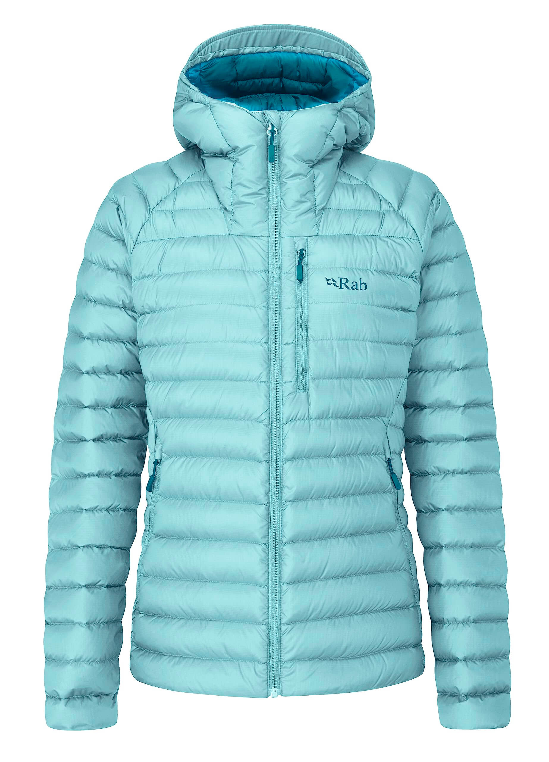 Image of Rab Women's Microlight Alpine 700-Fill Down Hooded Puffer Jacket for Hiking & Skiing, a Puffer Jacket available for $427.75 Buy now and save at Adventure Travel Gear