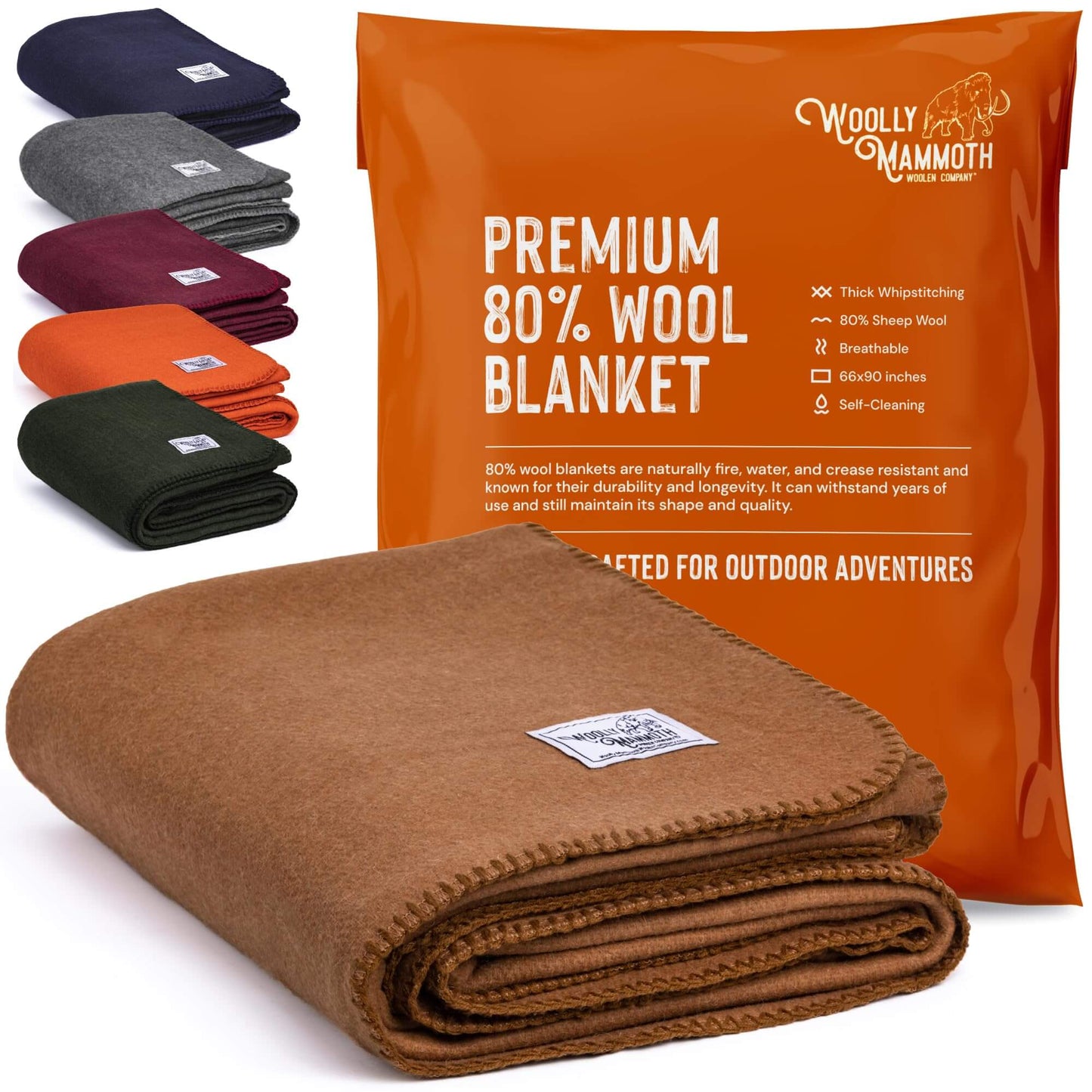 Image of Woolly Mammoth Merino Wool Blanket - Large 66" x 90", Camp Blanket, a Camping Blanket available for $101.49 Buy now and save at Adventure Travel Gear