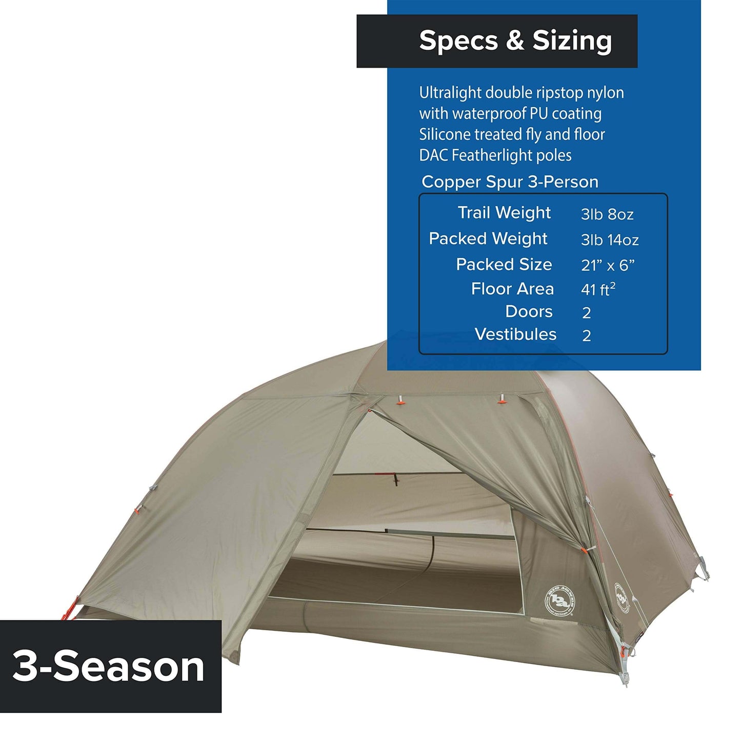 Image of Big Agnes Copper Spur HV UL - Ultralight Backpacking Tent, a Tent available for $461.06 Buy now and save at Adventure Travel Gear