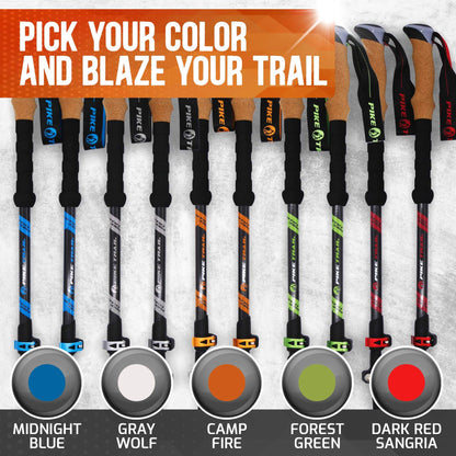 Image of Pike Trail Trekking Poles - Lightweight Carbon Fiber Collapsible Sticks for Walking and Hiking, a Hiking Poles available for $114.61 Buy now and save at Adventure Travel Gear