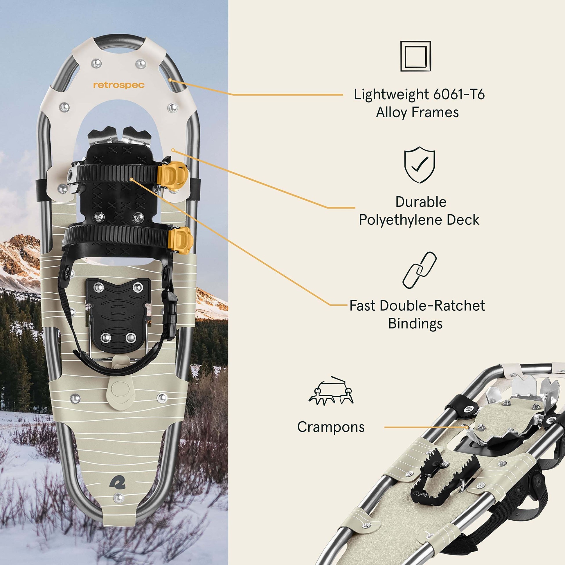 Image of Retrospec Drifter 21/25/30 Inch Snowshoes & Trekking Poles Bundle, a Snowshoes available for $130.49 Buy now and save at Adventure Travel Gear