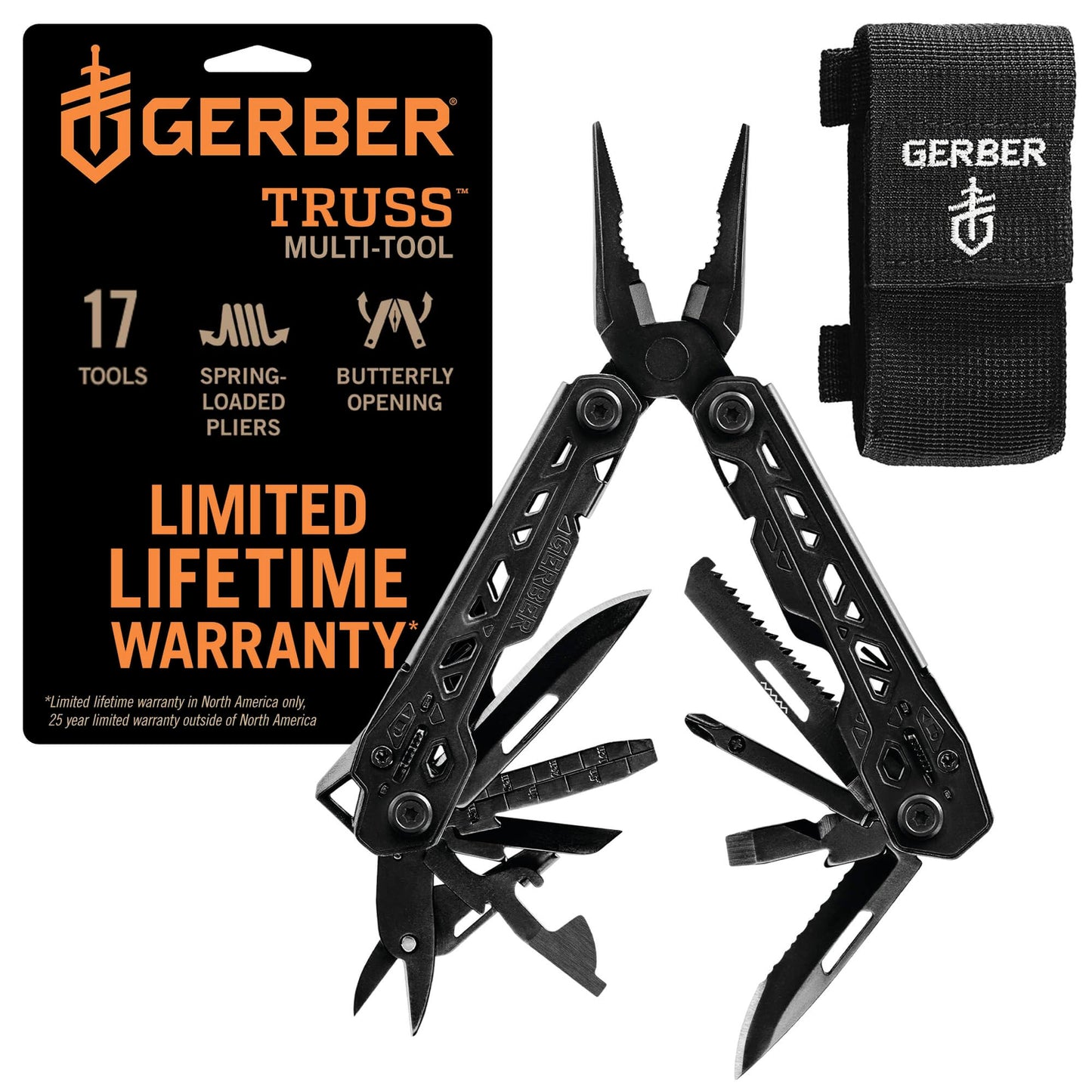 Image of Gerber Gear Truss 17-in-1 EDC Needle Nose Pliers Multi tool, a Multifunction Tool available for $87.00 Buy now and save at Adventure Travel Gear