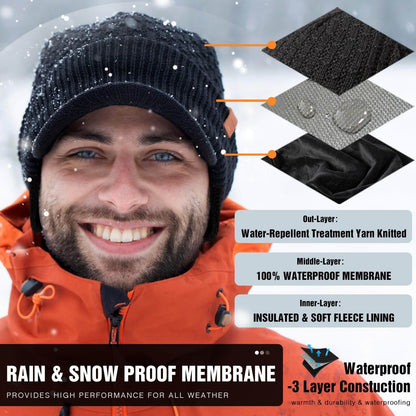 Image of TOP-EX Merino Wool Waterproof All Weather Brim Beanie, a Beanie available for $48.71 Buy now and save at Adventure Travel Gear