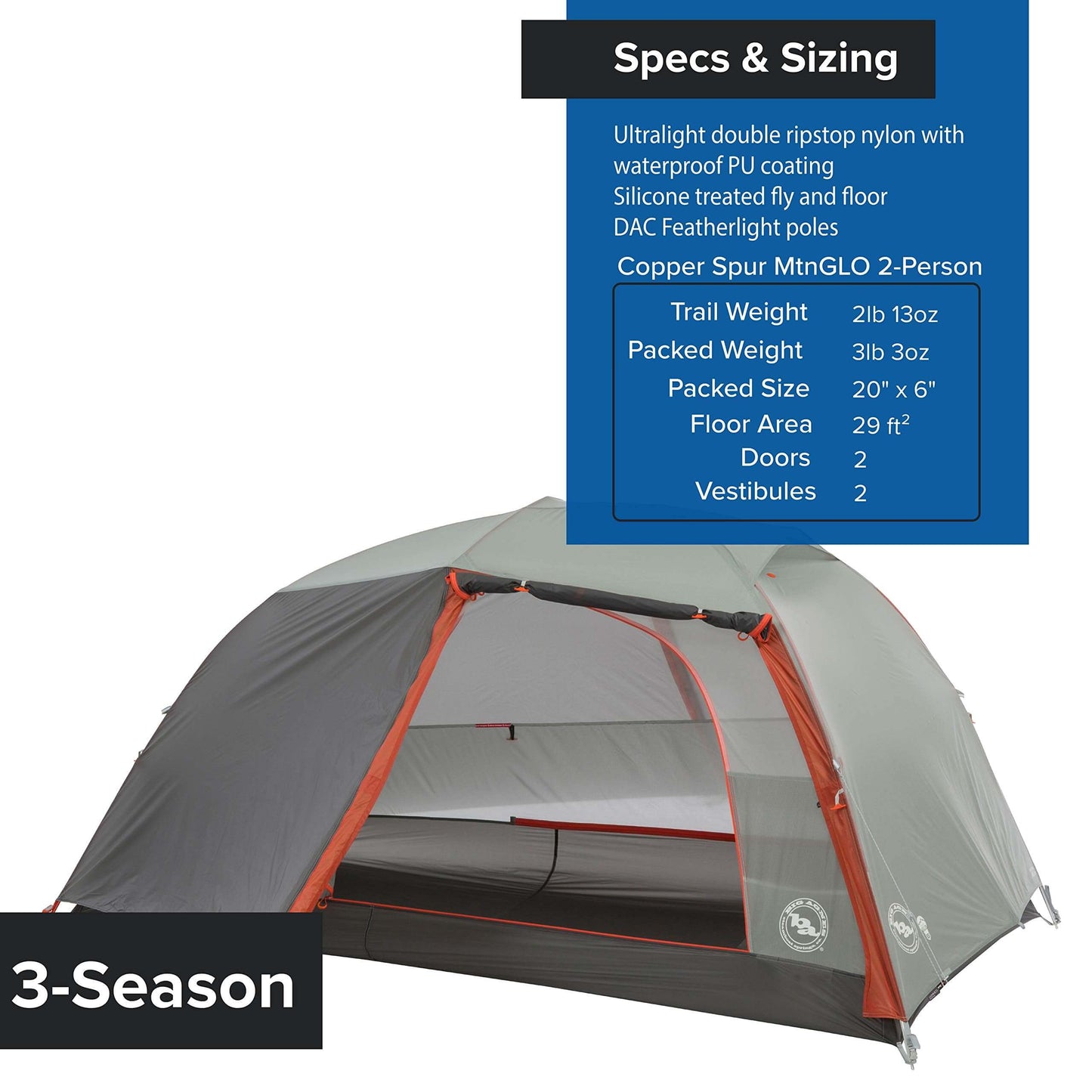 Image of Big Agnes Copper Spur HV UL - Ultralight Backpacking Tent, a Tent available for $461.06 Buy now and save at Adventure Travel Gear