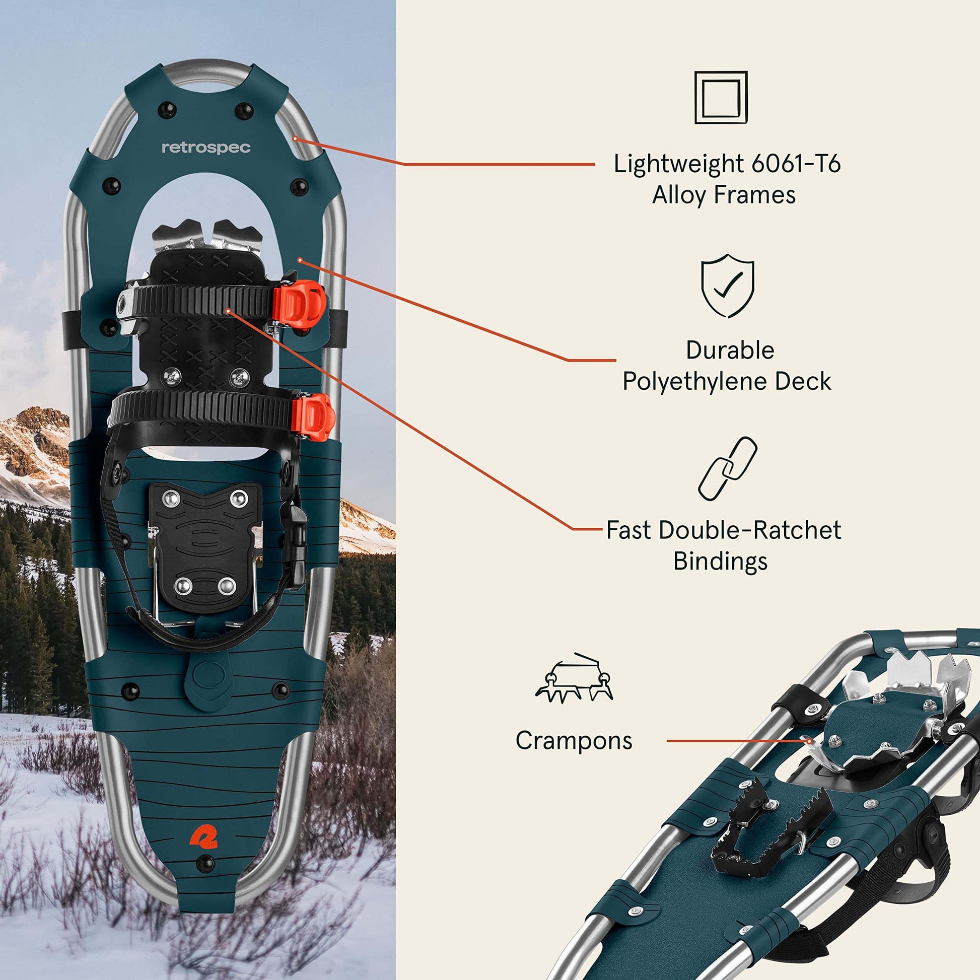 Image of Retrospec Drifter 21/25/30 Inch Snowshoes & Trekking Poles Bundle, a Snowshoes available for $130.49 Buy now and save at Adventure Travel Gear