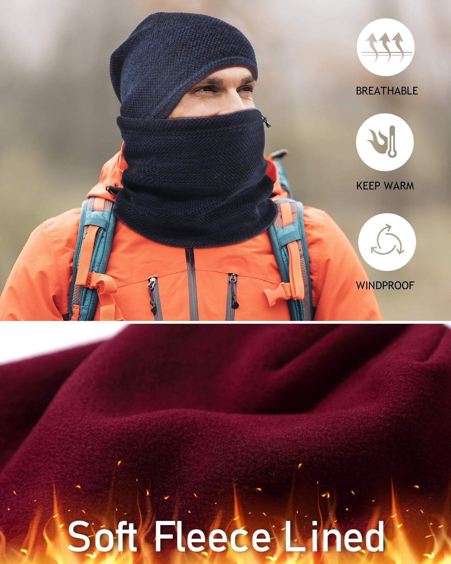 Image of Winter Beanie Skull Cap Neck Warmer Gaiter Set, a Beanie available for $27.54 Buy now and save at Adventure Travel Gear