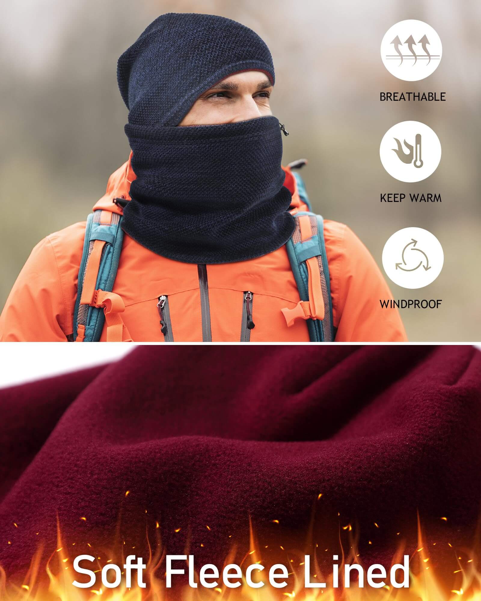 Image of Winter Beanie Skull Cap Neck Warmer Gaiter Set, a Beanie available for $27.54 Buy now and save at Adventure Travel Gear