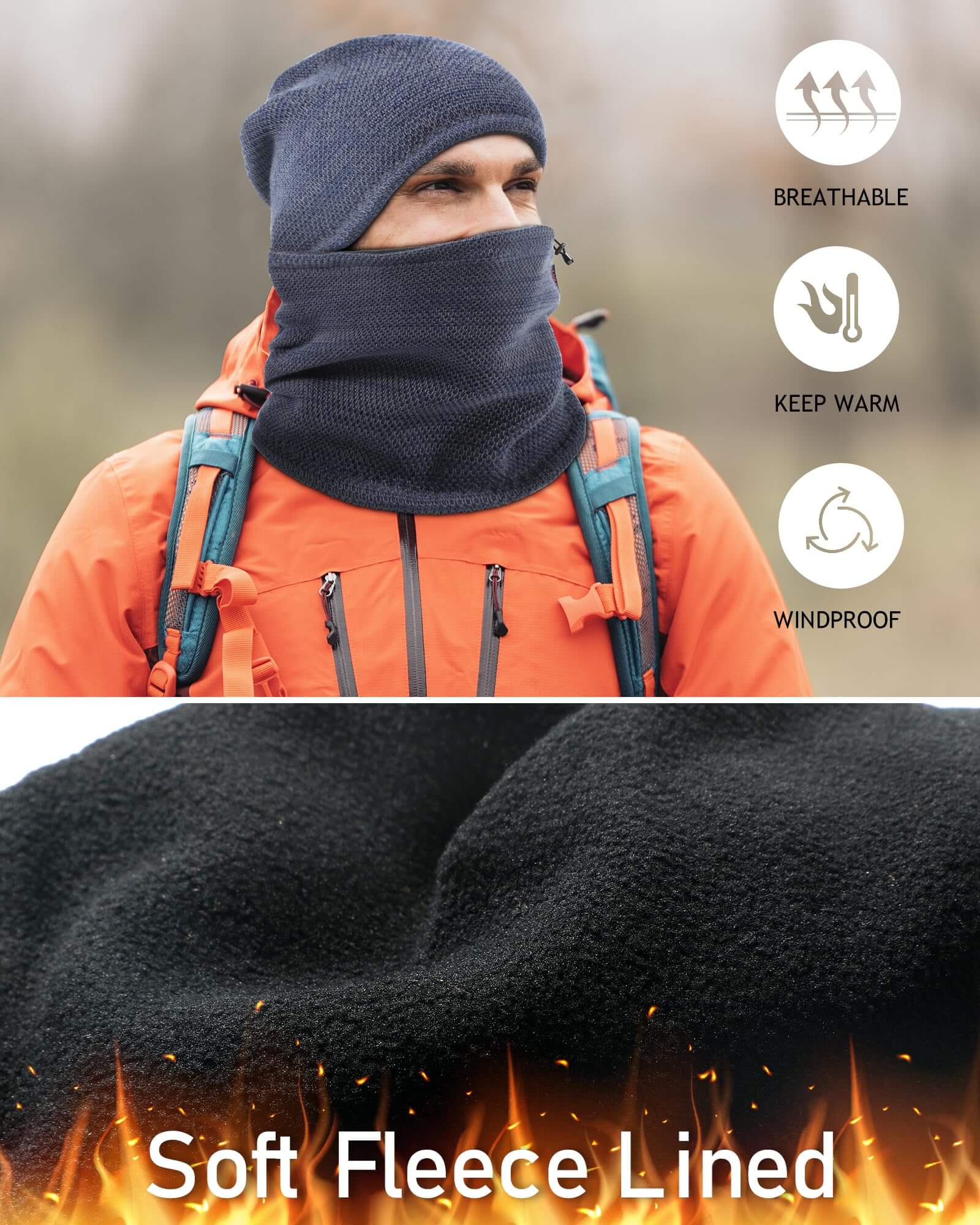 Image of Winter Beanie Skull Cap Neck Warmer Gaiter Set, a Beanie available for $27.54 Buy now and save at Adventure Travel Gear