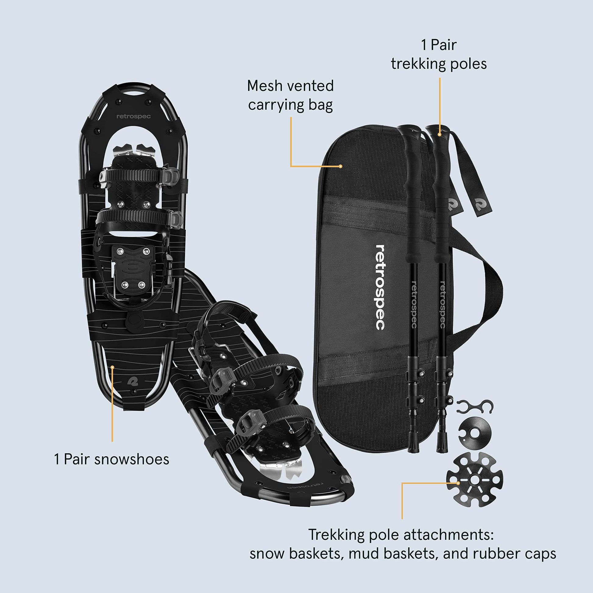 Image of Retrospec Drifter 21/25/30 Inch Snowshoes & Trekking Poles Bundle, a Snowshoes available for $130.49 Buy now and save at Adventure Travel Gear