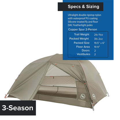 Image of Big Agnes Copper Spur HV UL - Ultralight Backpacking Tent, a Tent available for $461.06 Buy now and save at Adventure Travel Gear