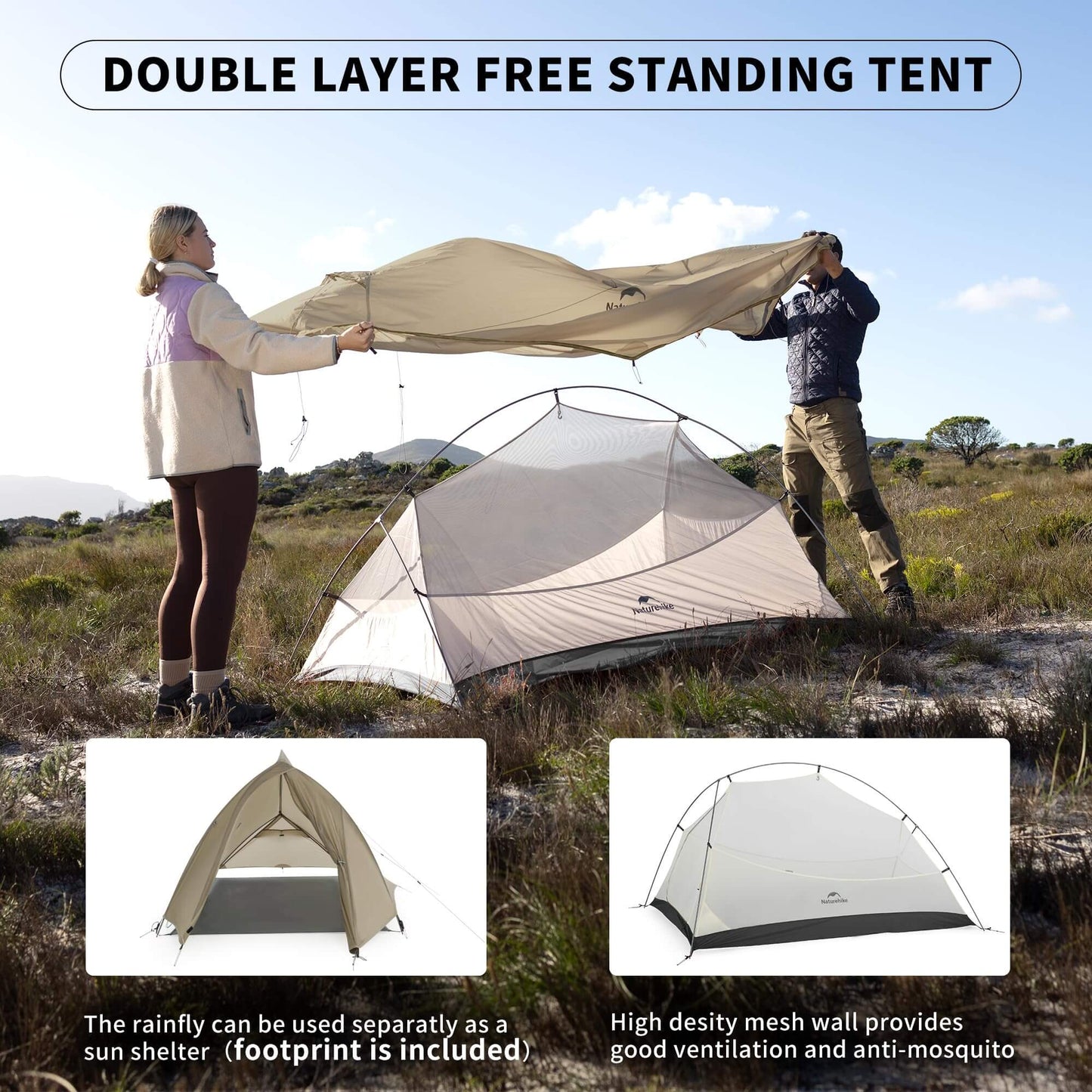 Image of Naturehike Cloud-Up 2 Person Tent Lightweight Backpacking Tent, a Tent available for $230.55 Buy now and save at Adventure Travel Gear