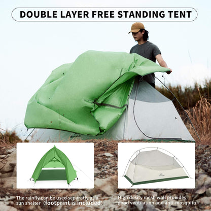 Image of Naturehike Upgraded Cloud up 1 Person Tent, Ultralight Backpacking Tent, a Tent available for $144.99 Buy now and save at Adventure Travel Gear